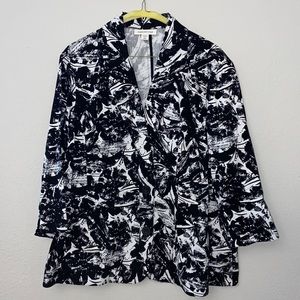 🍁2/$20🍁 Coldwater Creek Floral Patterned Black and White Blazer Size 18W